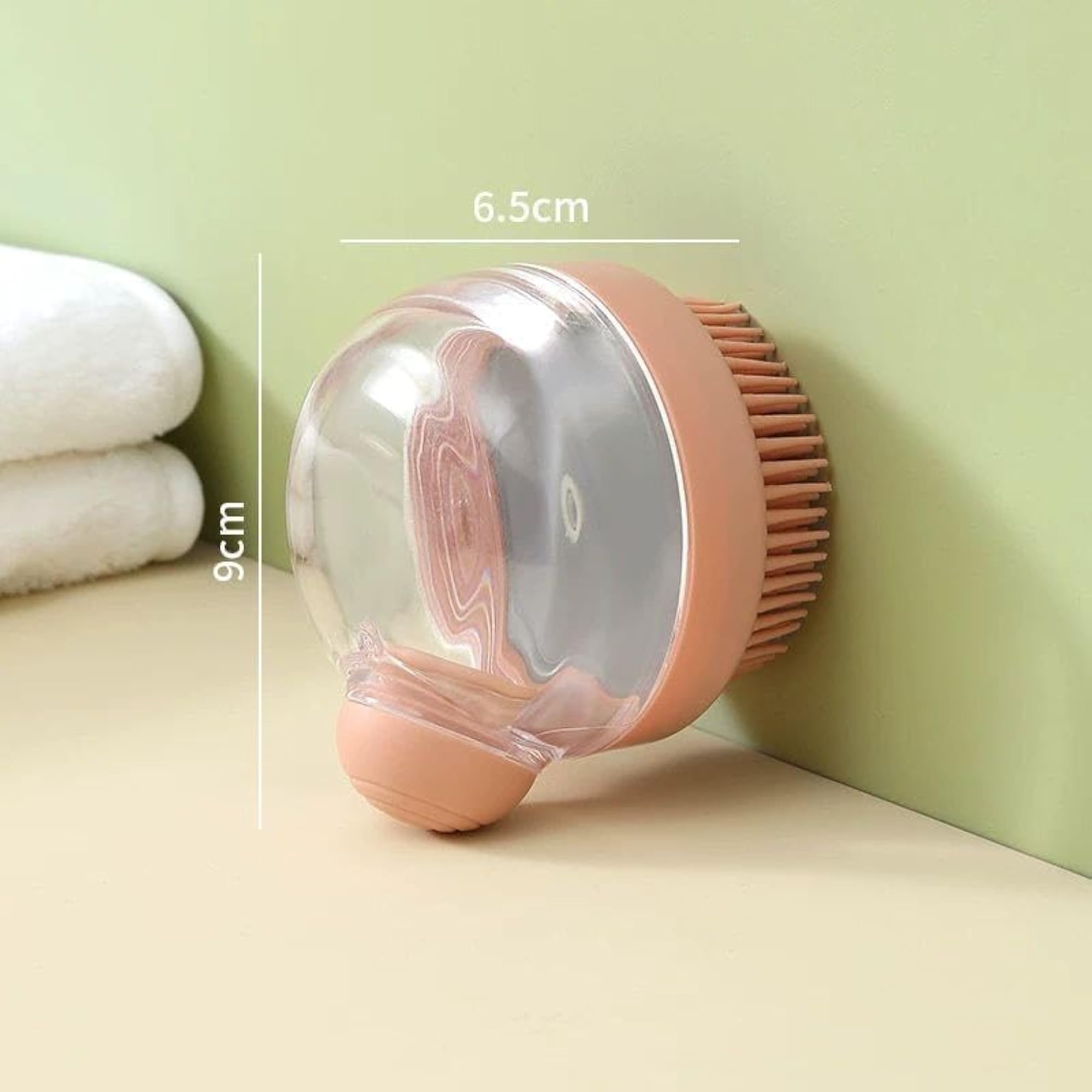 Transparent Turtle Silicone Bath Brush with Shampoo Dispenser